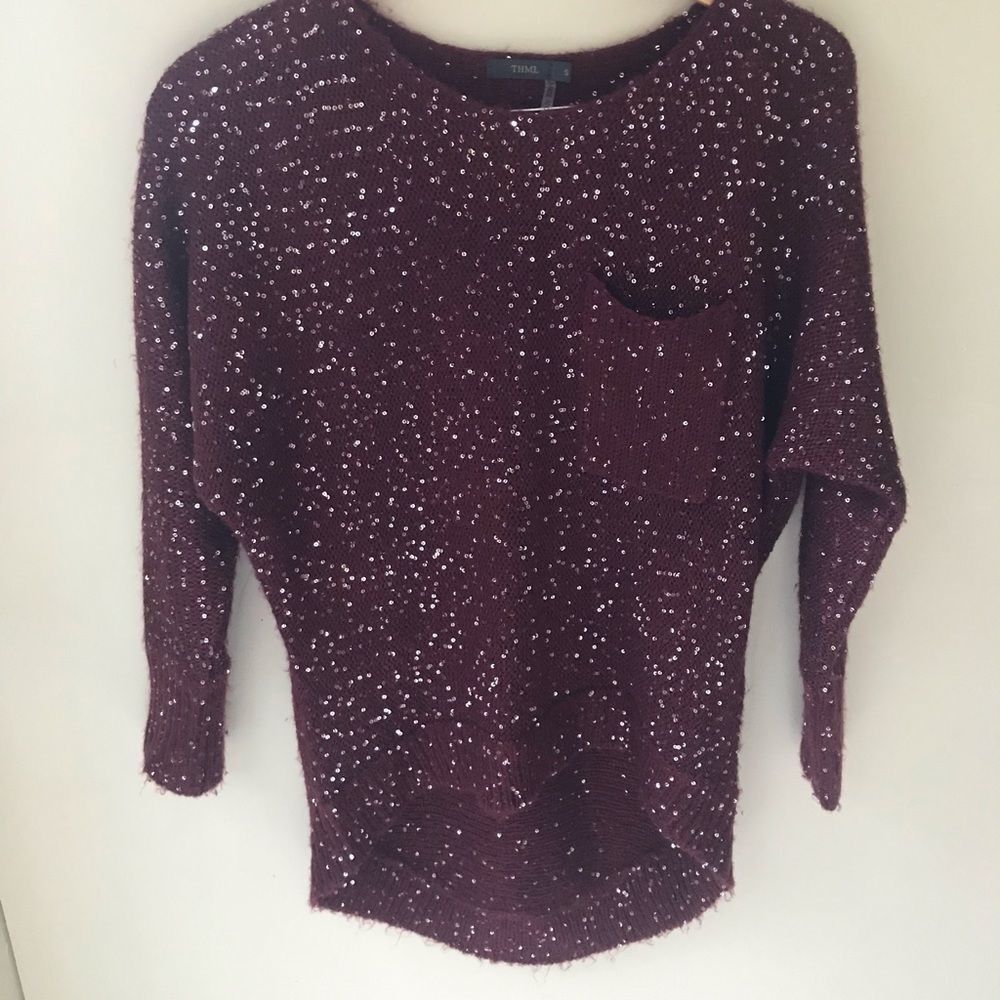 THML Sequined Top Long Sleeve Sweater
